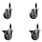 Service Caster 4'' Thermoplastic Rubber Wheel Swivel 1'' Expanding Stem Caster Set 2 Brakes, 4PK SCC-EX20S414-TPRB-2-PLB-2-1 - alternate 1